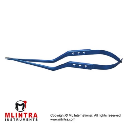 Yasargil Micro Needle Holder Bayonet Style,Flat handle,tungsten carbide coated tips,0.5mm tips, Working distance:78mm Length:18.5cm